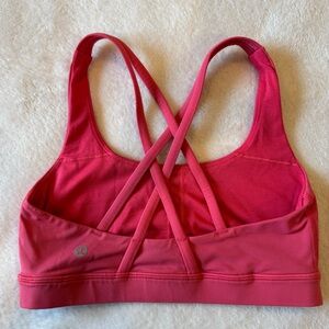 lululemon energy racerback sports bra hot pink women’s size 4